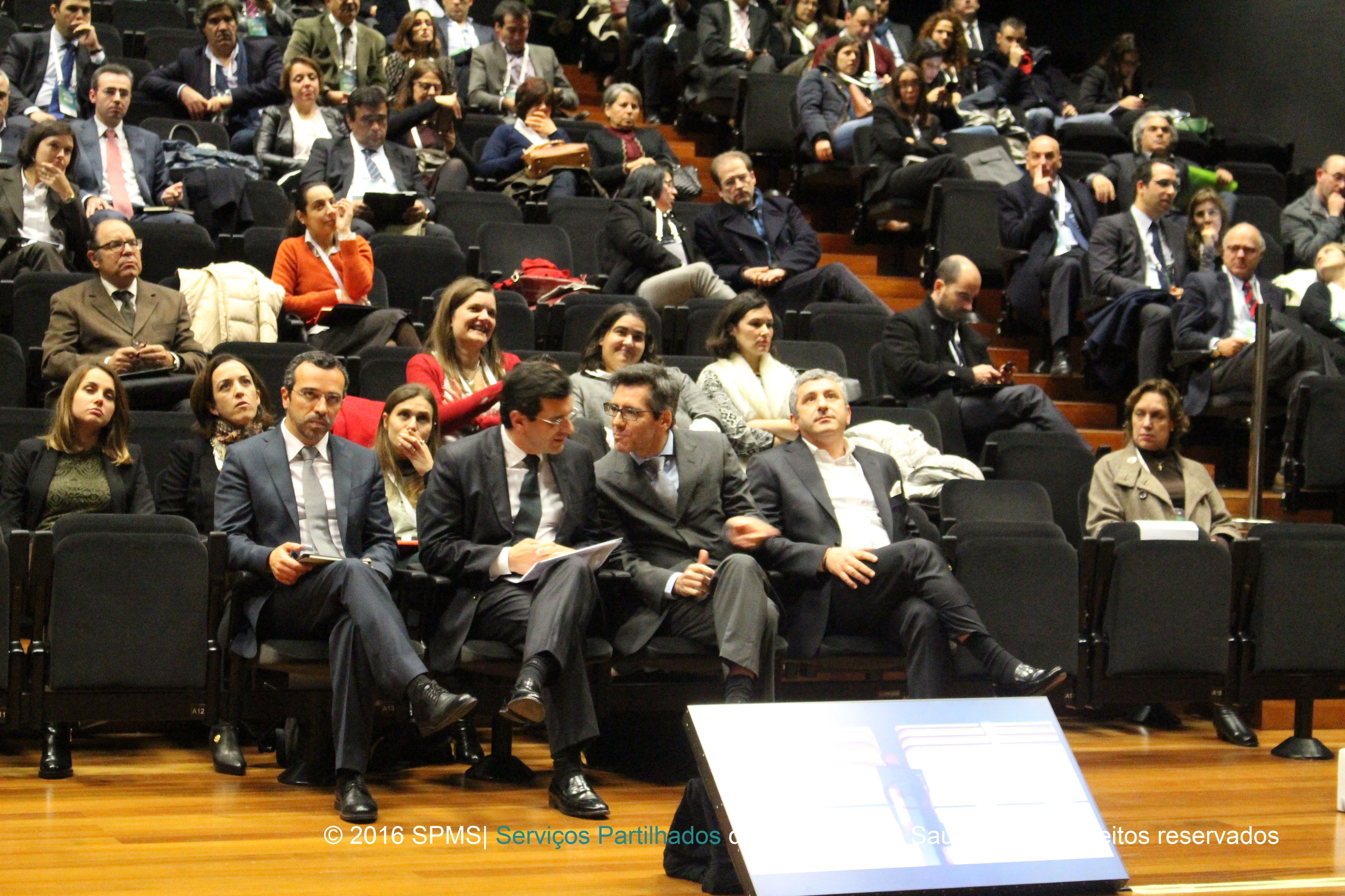 Ministro da Saúde, Adalberto Campos Fernandes, Presidente da SPMS, Henrique Martins, Vogal executivo SPMS, Artur Trindade Mimoso