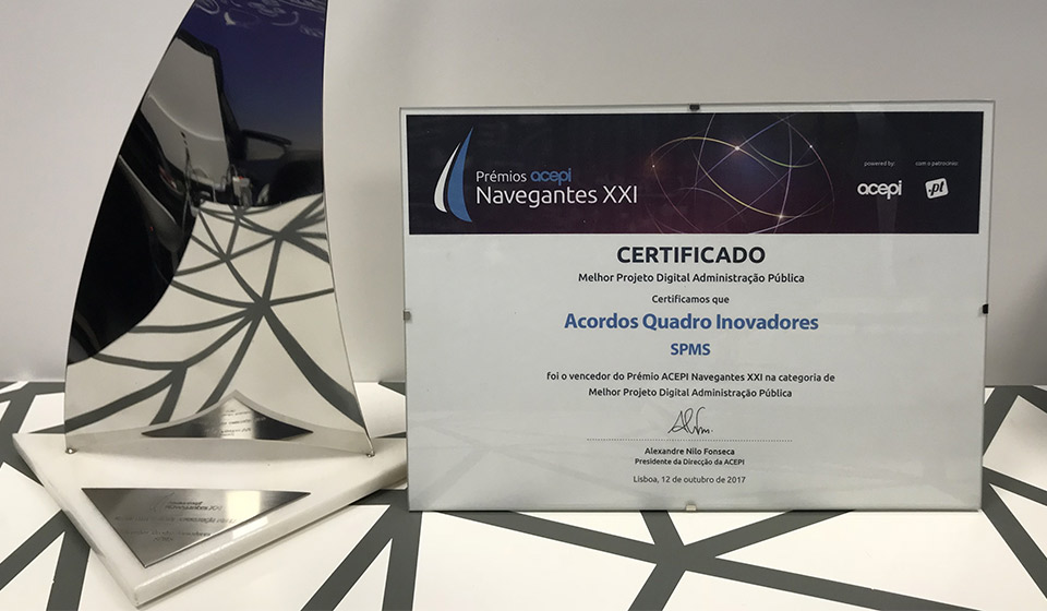 Acordos Quadro Inovadores SPMS distinguidos com “Prémio para Melhor Projeto Digital Da Administração Pública”