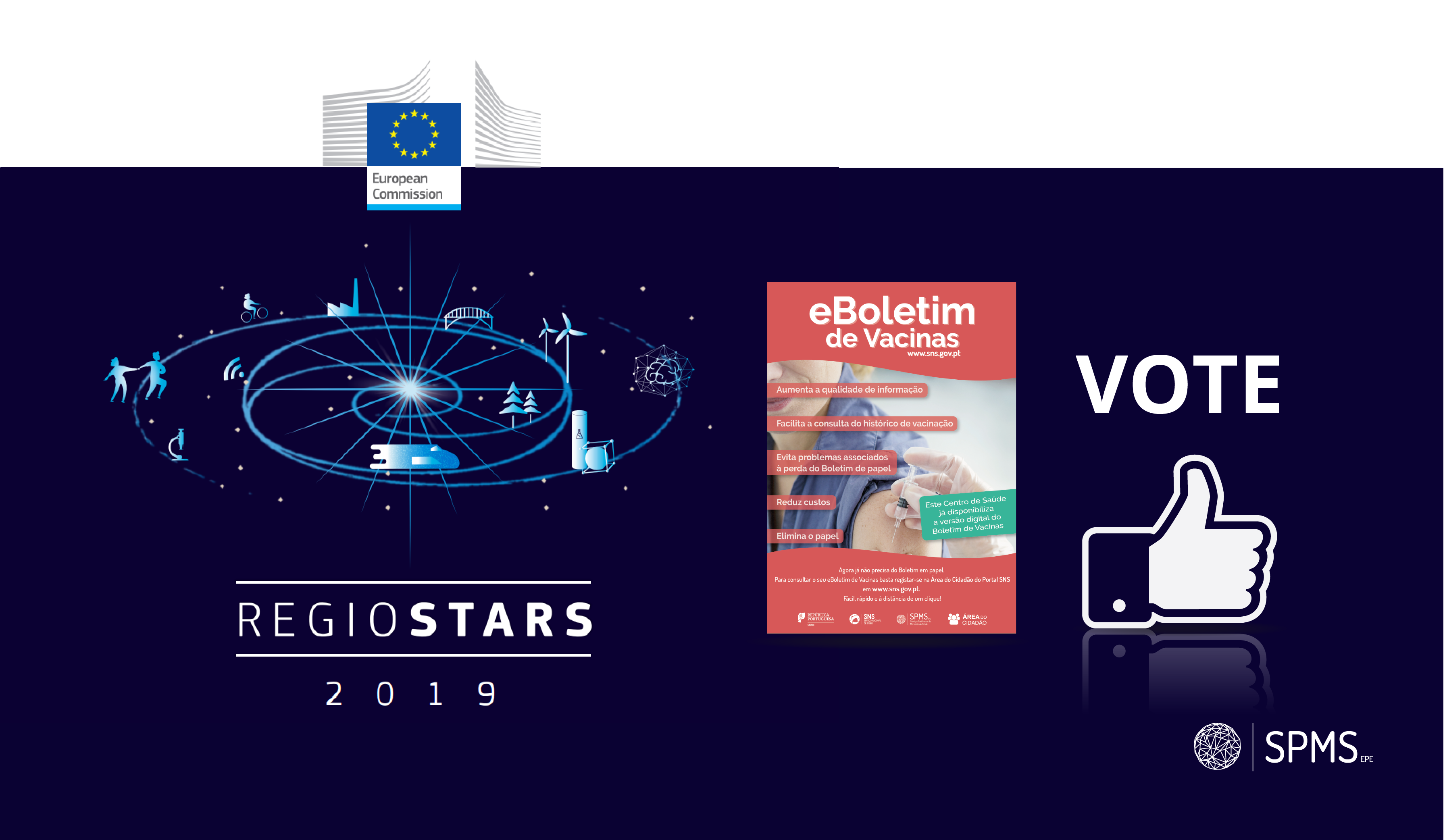 SPMS no concurso europeu REGIOSTARS 2019 com Boletim de Vacinas Eletrónico